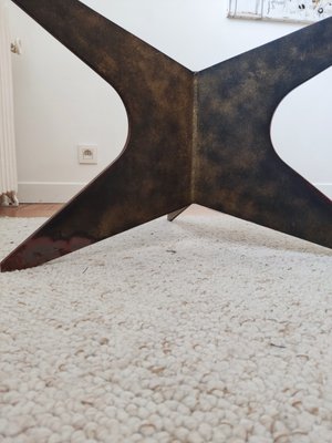 Patinated Iron Circular Shelled Table, 1960s-ILR-1397706