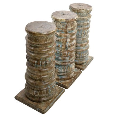 Patinated Solid Wood Column-NQ-1798457