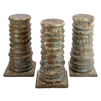 Patinated Solid Wood Column-NQ-1798457