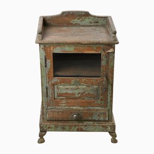 Patinated Wooden Bedside Table, 1800s-NQ-1749258