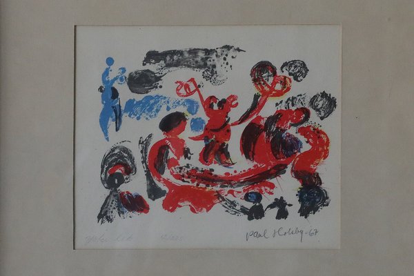 Paul Holsby, Yster Lek, Color Lithograph, 1967, Framed-ZAA-1742351