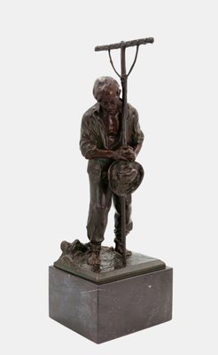 Paul Ludwig Kowalczewski, Field Worker with Rake, 1900, Bronze-TPH-2025953