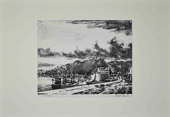 Paul Petit, The Harbor, Original Lithograph, Mid 20th-Century-ZCI-1163987