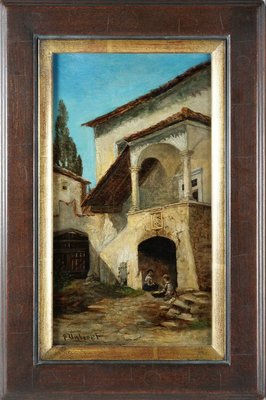 Paul Unbereit, Teisenhoferhof in Weisenkirchen, 1890s, Oil Painting, Framed-QOR-2022835