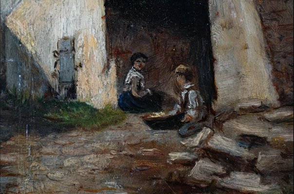 Paul Unbereit, Teisenhoferhof in Weisenkirchen, 1890s, Oil Painting, Framed-QOR-2022835