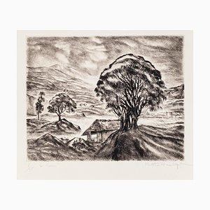 Paulette Humbert - Landscape - Etching - Mid-20th-Century-ZCI-846623