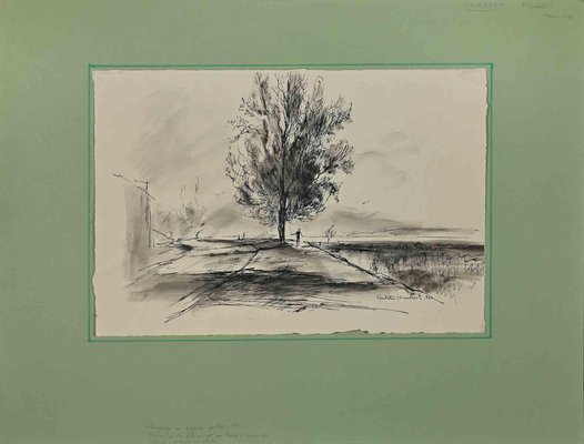 Paulette Humbert, Landscape, Original Drawing, 1940s-ZCI-1270458