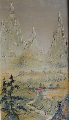 Paysage Montagneux Oil on Cardboard by Mara Tran Long-KHH-543289