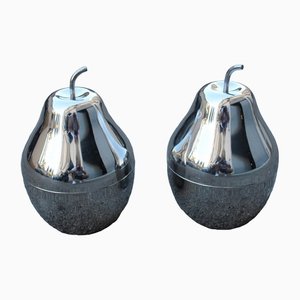 Pear-Shaped Ice Boxes in Steel, Italy, 1970s, Set of 2-EH-1394937