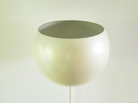 Pearl White & Black Metal Floor Lamp Luminator by Stilnovo, 1960s-RD-1821811