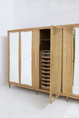 Pearwood, Glass and Brass Cabinet by Paolo Buffa, 1950s-RCE-1419474