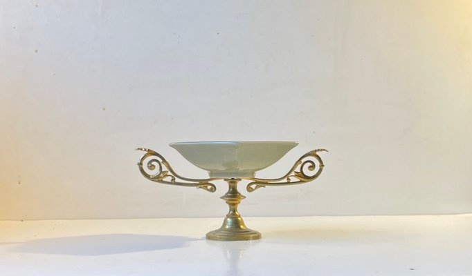 Pedestal Bonbonniere in Faience and Brass from Royal Copenhagen-LCR-1250527