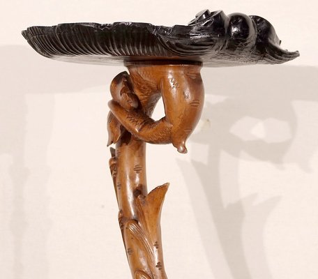 Pedestal " Eros riding a dolphin " in Natural Wood and Blackened Wood, Late 19th Century-RVK-1437480