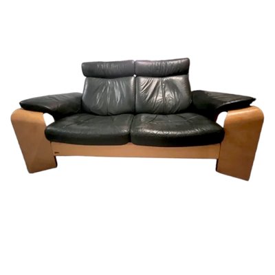 Pegasus Loveseat Sofa in Leather and Bentwood from Ekornes, Norway, 1980s-TCS-1822239