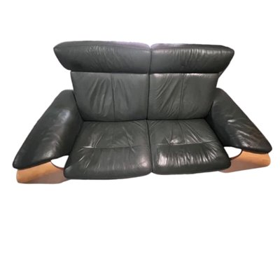 Pegasus Loveseat Sofa in Leather and Bentwood from Ekornes, Norway, 1980s-TCS-1822239