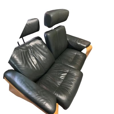 Pegasus Loveseat Sofa in Leather and Bentwood from Ekornes, Norway, 1980s-TCS-1822239