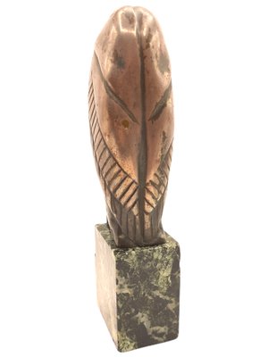 Pelican, Mid-20th Century, Bronze Sculpture on Green Marble Base-TCS-1180229