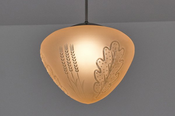 Pendant Lamp attributed to Edward Hald from Orrefors, Sweden, 1930s-FMT-1724744