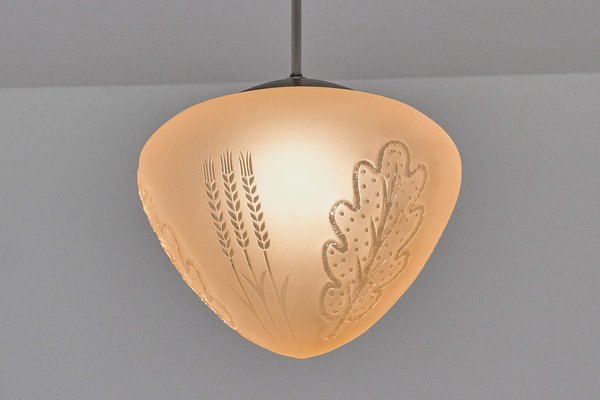 Pendant Lamp attributed to Edward Hald from Orrefors, Sweden, 1930s-FMT-1724744