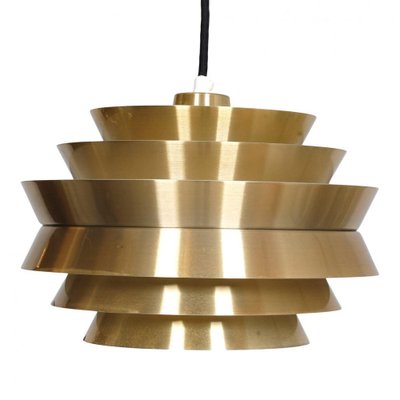 Pendant Lamp in Brass Shade & White Lacquered Aluminium by Carl Thore-MTD-1400855