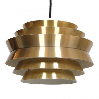 Pendant Lamp in Brass Shade & White Lacquered Aluminium by Carl Thore-MTD-1400855