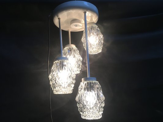 Pendant Lamp or Chandelier in Metal and Glass, 1960s-WQQ-1017523