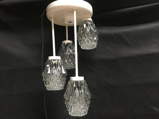 Pendant Lamp or Chandelier in Metal and Glass, 1960s-WQQ-1017523