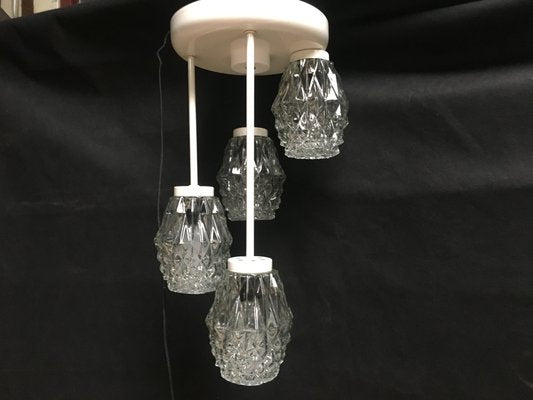 Pendant Lamp or Chandelier in Metal and Glass, 1960s-WQQ-1017523