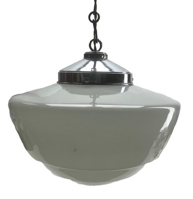 Pendant Lamp with Opaline Shade and Chrome Fittings from Phillips, 1930s-MJY-1739268