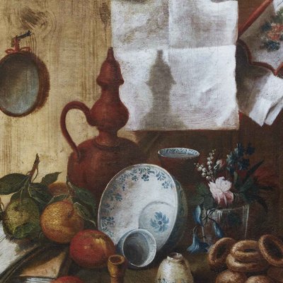 Pendant Still Lifes, Mid-1700s, Oil on Canvases, Set of 2-TBU-2034044