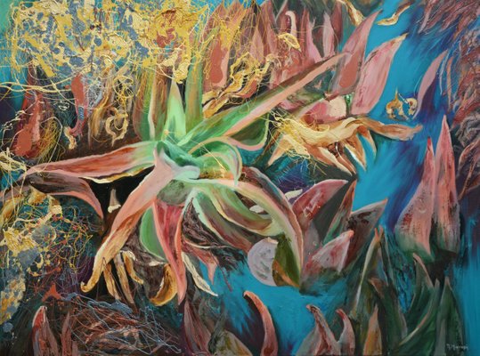 Peny Manavi, Cactus 2, 2020, Oil and Printing Ink on Canvas-CHG-949864