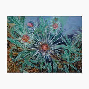 Peny Manavi, Flora Mirabilis, Thistle 3, 2021, Oil & Ink on Canvas-CHG-2025650