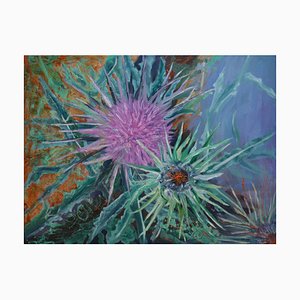 Peny Manavi, Flora Mirabilis, Thistle 4, 2021, Oil and Printing Ink on Canvas-CHG-2025652