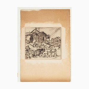 People - Original Etching by F. Brangwyn - Mid 20th Century Mid 20th Century-ZCI-758334