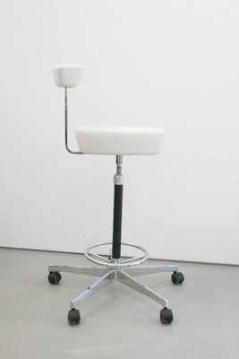 Perch Swivel Stool in White Leather by George Nelson for Vitra, 2004-FJP-1771631