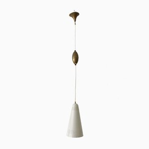 Perferorated Aluminum and Brass Pendant Lamp, 1960s-WPT-575721