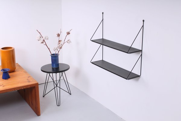 Perforated Black Metal Shelving Unit by Tjerk Reijenga for Pilastro, 1950s-XT-1360450