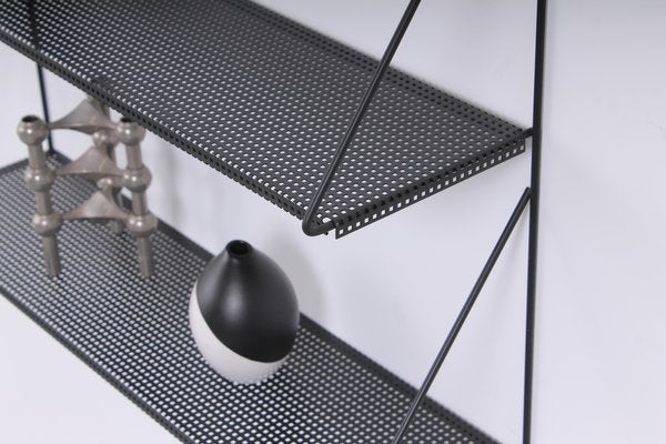 Perforated Black Metal Shelving Unit by Tjerk Reijenga for Pilastro, 1950s-XT-1360450