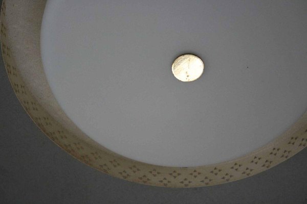 Perforated Sheet Brass Ceiling Lamp in the style of Mathieu Mategot, 1960s-FJP-1729852