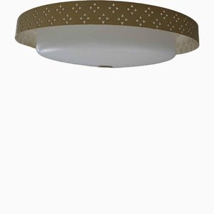 Perforated Sheet Brass Ceiling Lamp in the style of Mathieu Mategot, 1960s-FJP-1729852