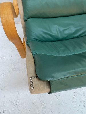 Pernilla 69 Armchair in Green Leather by Bruno Mathsson for Dux, 1960s-QVY-1752540