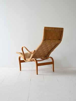 Pernilla Armchair and Foot Stool by Bruno Mathsson, 1960s-QWP-2042045