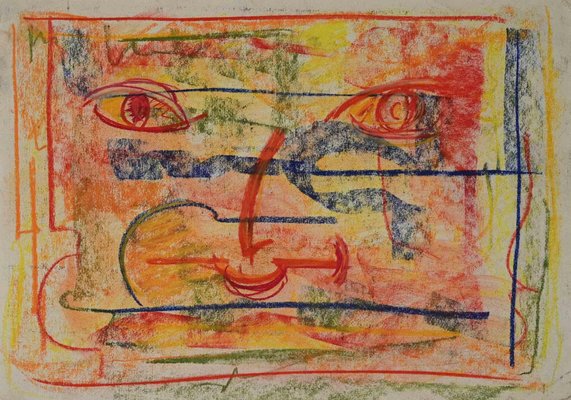 Perrine Gretener, Tribute to Francis Poggi, Original Colored Pencil & Pastel Drawing, 1970-ZCI-1379435