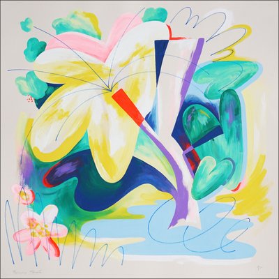 Perrine Honoré, Pow Flower, 2024, Acrylic & Crayon on Watercolor Paper-RWC-2031750