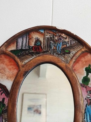 Peruvian Mirror Painted on Glass, 1950s-CAQ-2033768