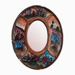 Peruvian Mirror Painted on Glass, 1950s-CAQ-2033768