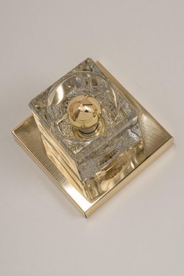 Petite Crystal Glass & Brass Wall Sconce from Peill & Putzler, Germany, 1970s-UGR-1156574