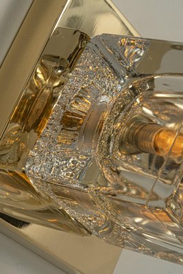 Petite Crystal Glass & Brass Wall Sconce from Peill & Putzler, Germany, 1970s-UGR-1156574