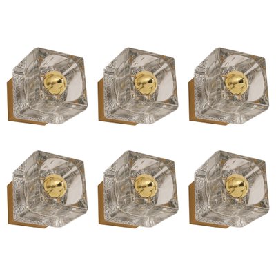 Petite Crystal Glass Brass Wall Sconces by Peill & Putzler, Germany-UGR-1105153