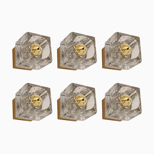 Petite Crystal Glass Brass Wall Sconces by Peill & Putzler, Germany-UGR-1105153